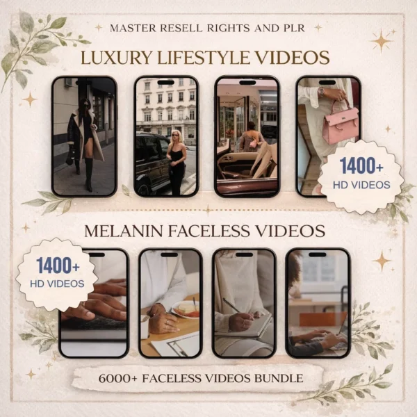6000+ faceless aesthetic videos and Reels templates with PLR & MRR rights