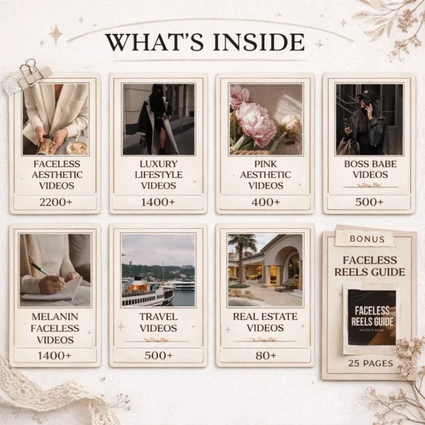 6000+ faceless videos Reels templates bundle PLR MRR — aesthetic content for Instagram TikTok and YouTube