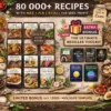 80,000+ recipes mega collection with 200+ cookbooks PLR MRR — rebrand and resell digital recipe ebooks
