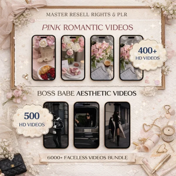 Faceless aesthetic video categories — lifestyle, luxury, melanin, coquette, travel and business content