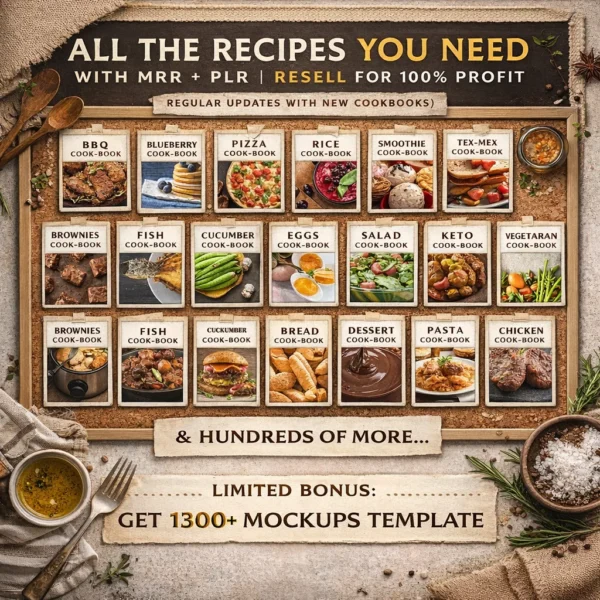 Recipe cookbook categories — BBQ, smoothie, dessert, vegetarian, seafood, chocolate and more