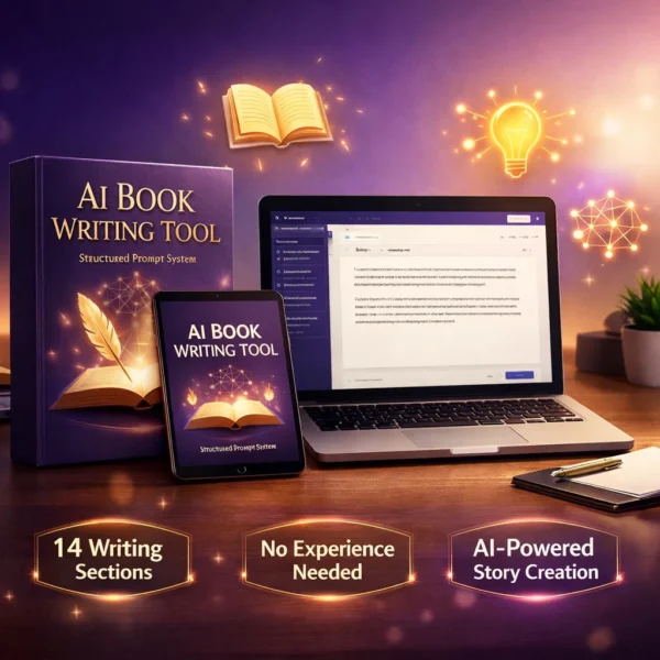 AI book writing tool ChatGPT — structured prompt system for creating stories, articles and eBooks