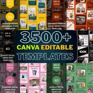 3500+ Canva social media templates mega bundle — editable designs for all niches and platforms