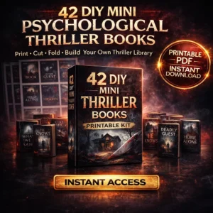DIY mini books printable psychological thriller — 42 BookTok book covers PDF download