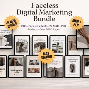26 faceless digital marketing MRR products — DFY guides, templates and videos with resell rights