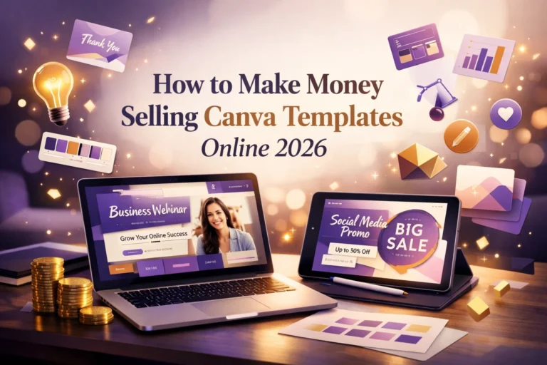 sell Canva templates, Canva template business, Canva passive income, selling templates online