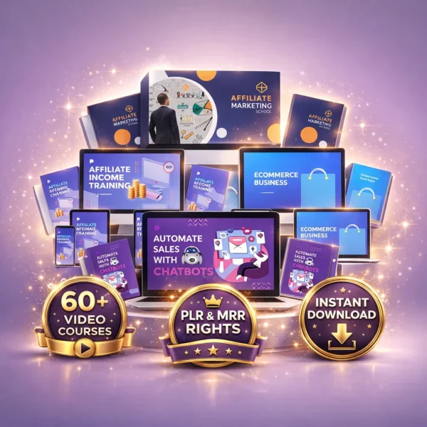 60+ PLR video courses entrepreneur bundle — done-for-you courses with funnels and resell rights