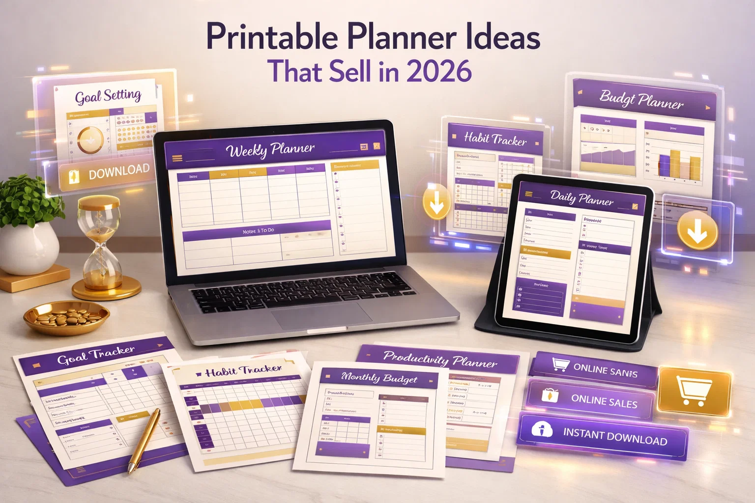 Canva planner templates, Etsy planners, digital planning, journal ideas, printable passive income