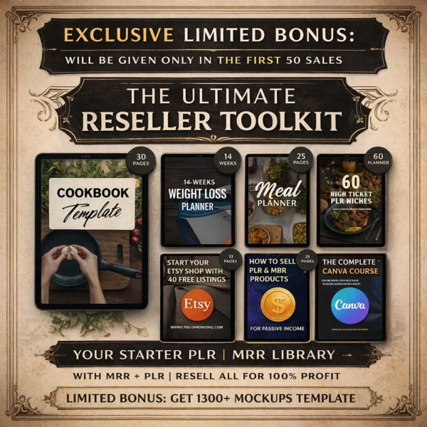 80,000+ Recipes Mega Collection | 200+ Cookbooks PLR & MRR + 1300 Mockups